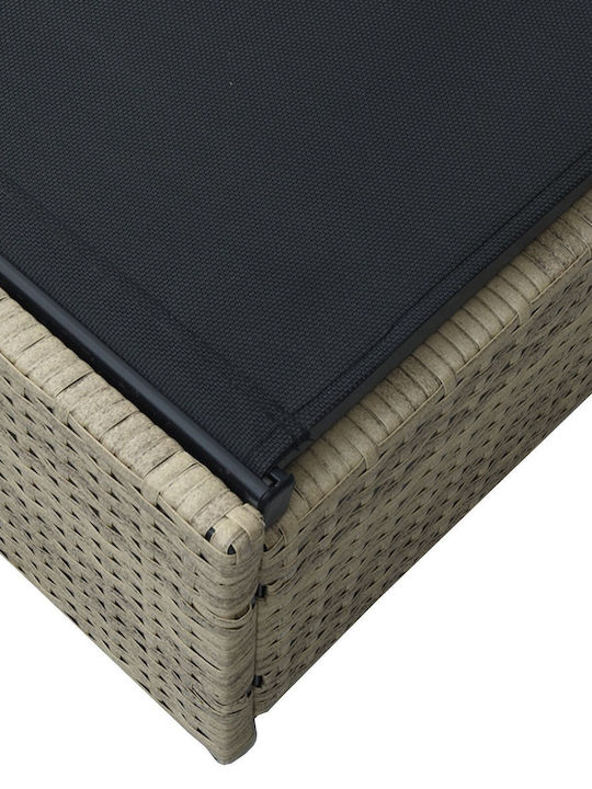 Șezlong-Cadavru Single Rattan Bej 60x200x27cm