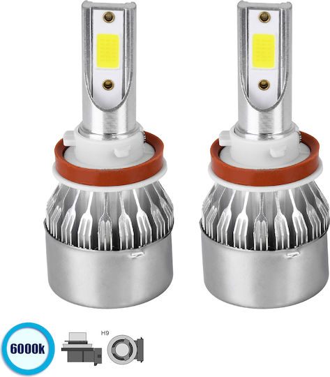 GloboStar Lampen Auto C6 Line H9 Canbus LED 6000K Kaltes Weiß 8-48V 72W 2Stück