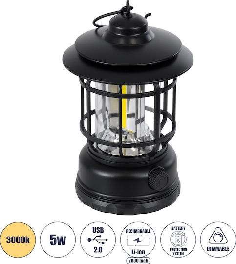GloboStar Rechargeable Led Lantern for Camping with Flashlight 500lm 5W