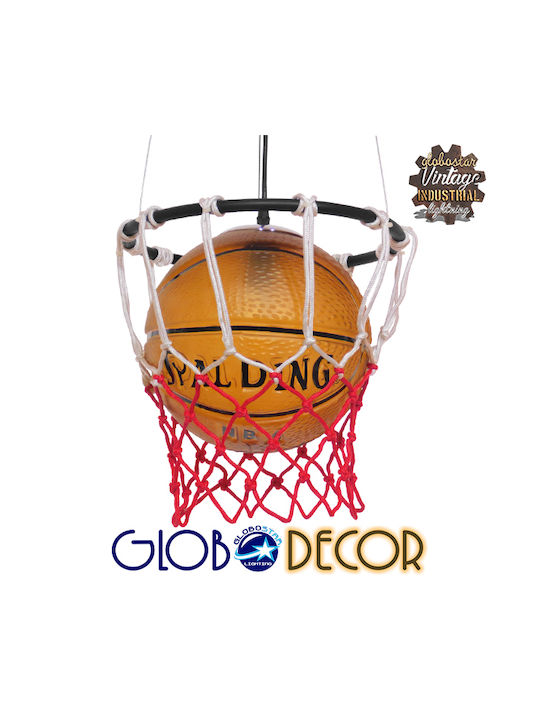 GloboStar Kids Metallic Single Ceiling Light E27 Spalding NBA Multicolour 32x58cm