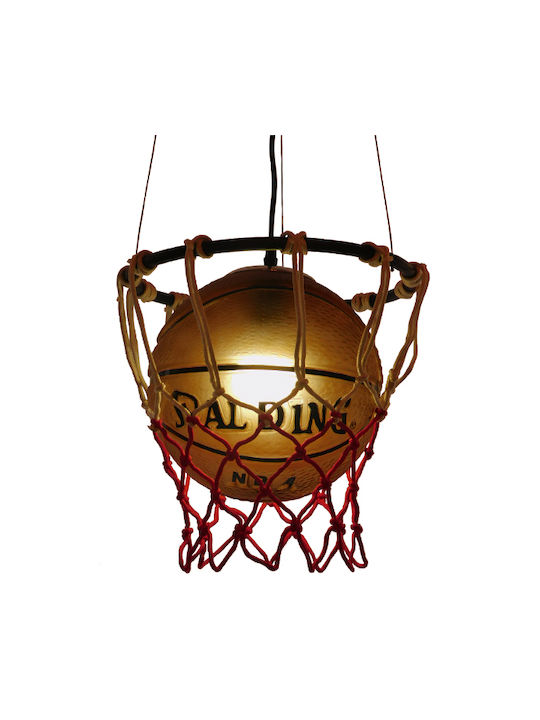 GloboStar Kids Metallic Single Ceiling Light E27 Spalding NBA Multicolour 32x58cm