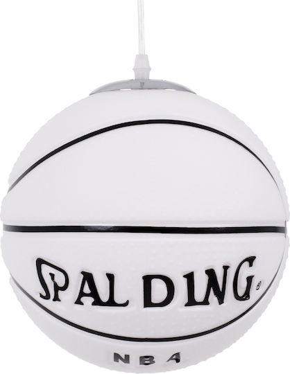 GloboStar Spalding Nba Μονόφωτο Παιδικό Φωτιστικό Κρεμαστό από Γυαλί με Υποδοχή E27 Λευκό 25x25cm