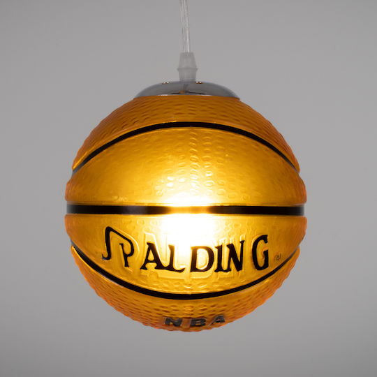 GloboStar Spalding Nba Einfaches Licht Kinderdeckenleuchte Deckenleuchte mit Fassung E27 Orange 18x18cm