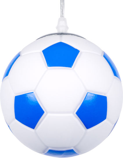GloboStar Football Einfaches Licht Kinderdeckenleuchte Deckenleuchte mit Fassung E27 White/Blue 15x18cm