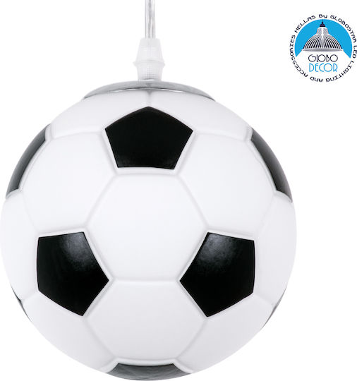 GloboStar Football Einfaches Licht Kinderdeckenleuchte Deckenleuchte mit Fassung E27 Black/White 15x18cm