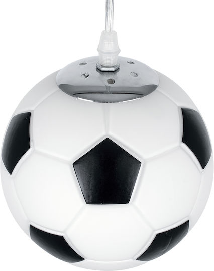GloboStar Football Einfaches Licht Kinderdeckenleuchte Deckenleuchte mit Fassung E27 Black/White 15x18cm