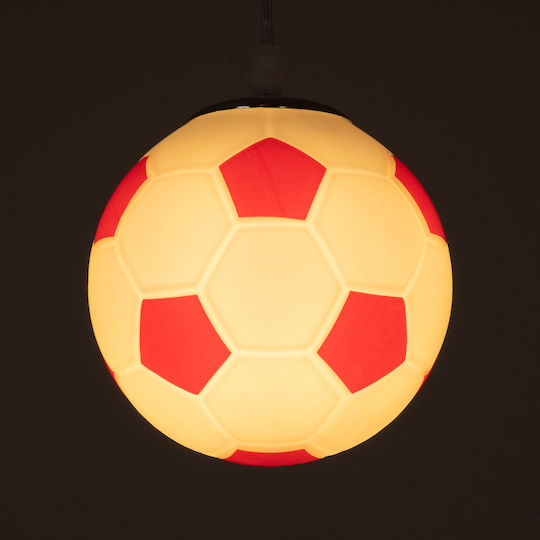 GloboStar Football Einfaches Licht Kinderdeckenleuchte Deckenleuchte mit Fassung E27 White/Red 15x18cm
