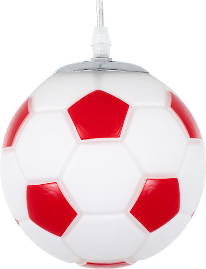 GloboStar Football Einfaches Licht Kinderdeckenleuchte Deckenleuchte mit Fassung E27 White/Red 15x18cm