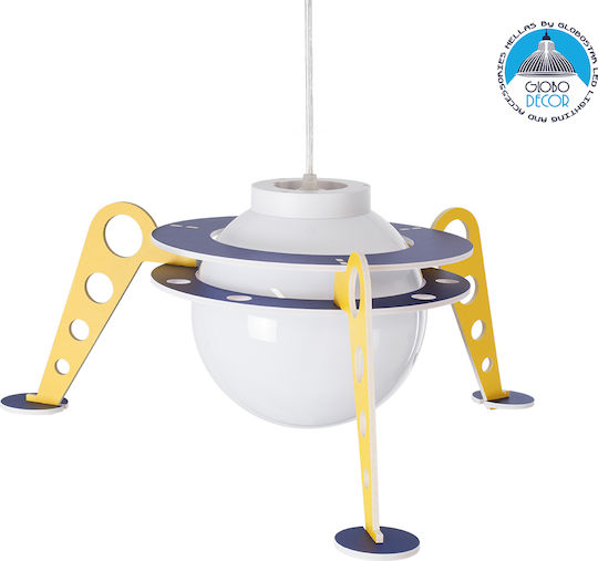 GloboStar Raumschiff-UFO Einfaches Licht Kinderdeckenleuchte Deckenleuchte mit Fassung E27 Gelb 58x24cm