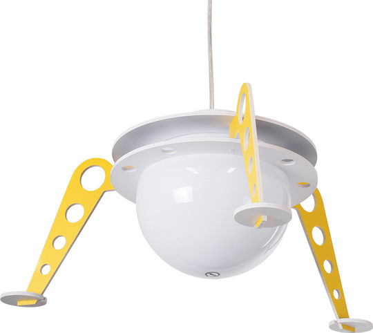 GloboStar Raumschiff-UFO Einfaches Licht Kinderdeckenleuchte Deckenleuchte mit Fassung E27 Gelb 58x24cm