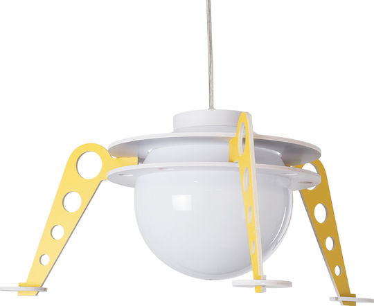 GloboStar Raumschiff-UFO Einfaches Licht Kinderdeckenleuchte Deckenleuchte mit Fassung E27 Gelb 58x24cm