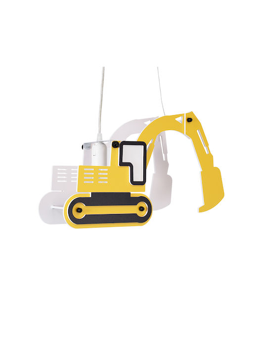 GloboStar Kids Plastic Single Ceiling Light E27 Excavator Yellow 45x27cm