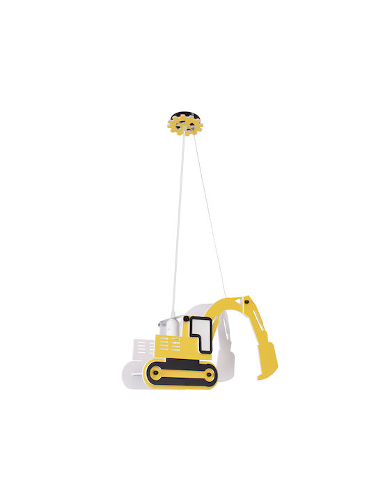 GloboStar Kids Plastic Single Ceiling Light E27 Excavator Yellow 45x27cm
