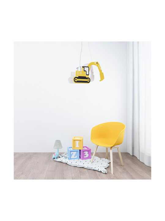GloboStar Kids Plastic Single Ceiling Light E27 Excavator Yellow 45x27cm