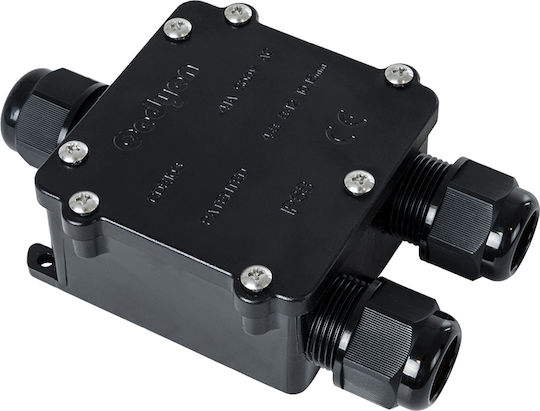 GloboStar Surface Mounted Electrical Box Branching Watertight IP68 in Black Color