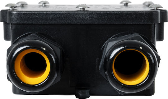 GloboStar Surface Mounted Electrical Box Branching Watertight IP68 in Black Color