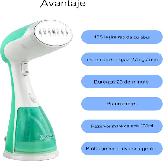Arvada LC 201 Aparat de călcat cu abur pentru haine de Mână 1500W cu rezervor 300ml Verde