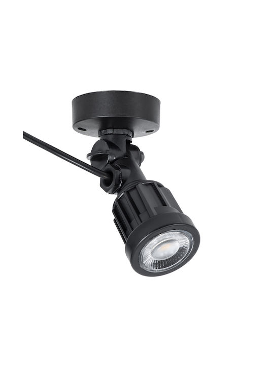 GloboStar Gardenini Rezistent la apă Spot de Exterior cu LED Integrat în Culoare Negru 61546