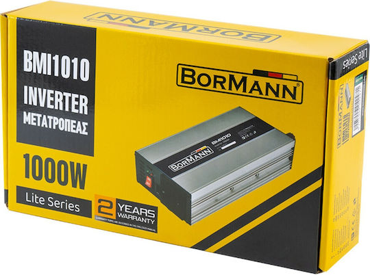 Bormann BMI1010 Invertor Auto 1000W pentru Convertirea 12V DC în 220V AC cu 1xUSB