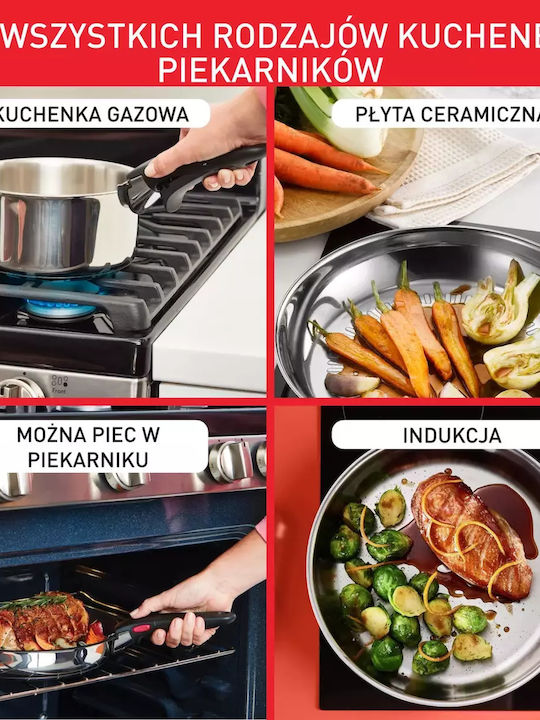 Tefal Ingenio Set de vase de gătit din oțel inoxidabil Argint 5buc
