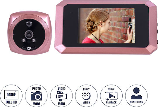GloboStar Wireless Video Intercom Set Wi-Fi Pink