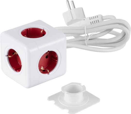 GloboStar PowerCube 5 Θέσεων με Καλώδιο 1.5m