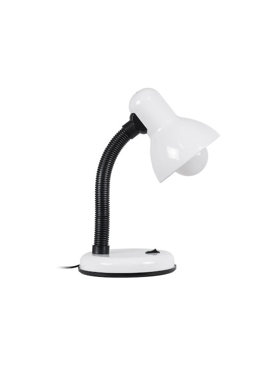 GloboStar Student Office Lamp with Flexible Arm for Socket E27 14x32cm in White Color