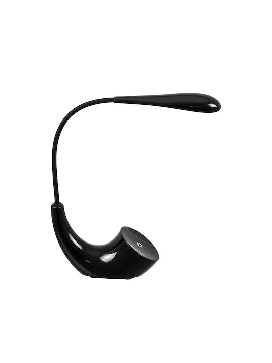 GloboStar Tesler Rechargeable LED Office Lamp with Flexible Arm in Black Color