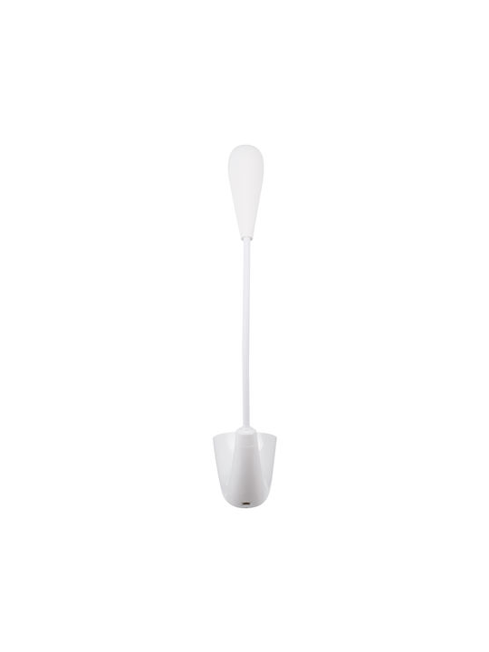 GloboStar Tesler Επαναφορτιζόμενο LED Φωτιστικό Γραφείου με Εύκαμπτο Βραχίονα σε Λευκό Χρώμα
