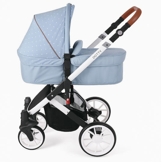 Kikka Boo Dotty Verstellbar 3 in 1 Baby Kinderwagen Geeignet für Neugeborene Blau 16.7kg
