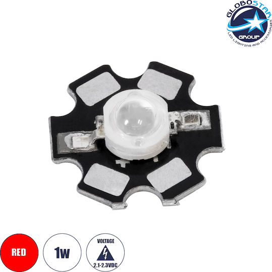 GloboStar LED Chip 2.1V 1W Κόκκινο 1τμχ 73746