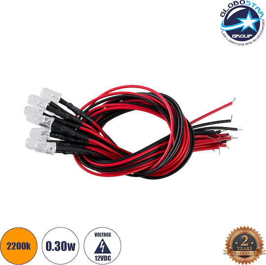 GloboStar LED Warm White 12V 0.3W 10pcs (73735)