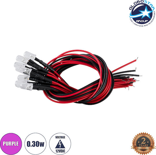 GloboStar LED 12V 0.3W Фуксия 10бр 73737