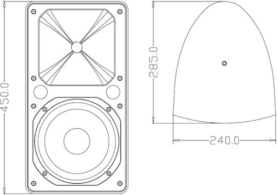 GloboStar FDB ES108BT Παθητικό Επιτοίχιο Ηχείο 300W (Τεμάχιο) Μαύρο