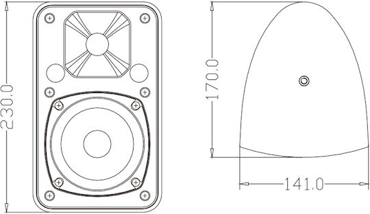GloboStar FDB ES104WT Παθητικά Επιτοίχια Ηχεία 40W (Ζεύγος) Μαύρα