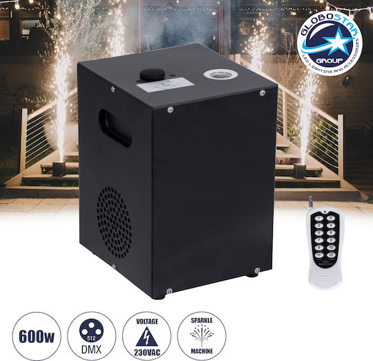 GloboStar Sirens Μηχανή Sparks LED 600W με Ασύρματο Χειριστήριο και Δυνατότητα Σύνδεσης με Κονσόλα Φωτισμού
