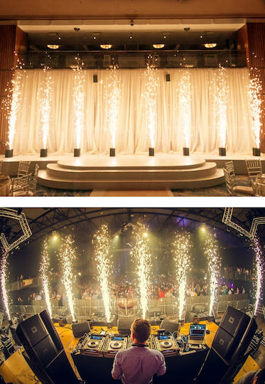 GloboStar Sirens Μηχανή Sparks LED 600W με Ασύρματο Χειριστήριο και Δυνατότητα Σύνδεσης με Κονσόλα Φωτισμού