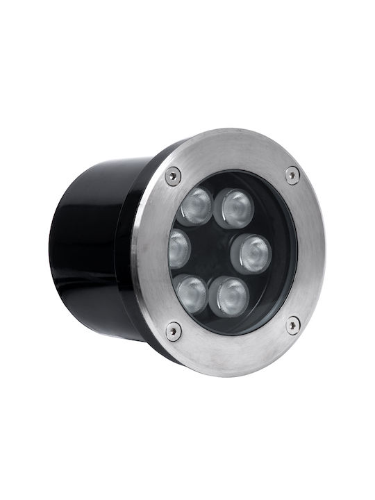 GloboStar Ground-Tina Spot Outdoor Floor Lamp LED 9W RGBW IP65 Silver