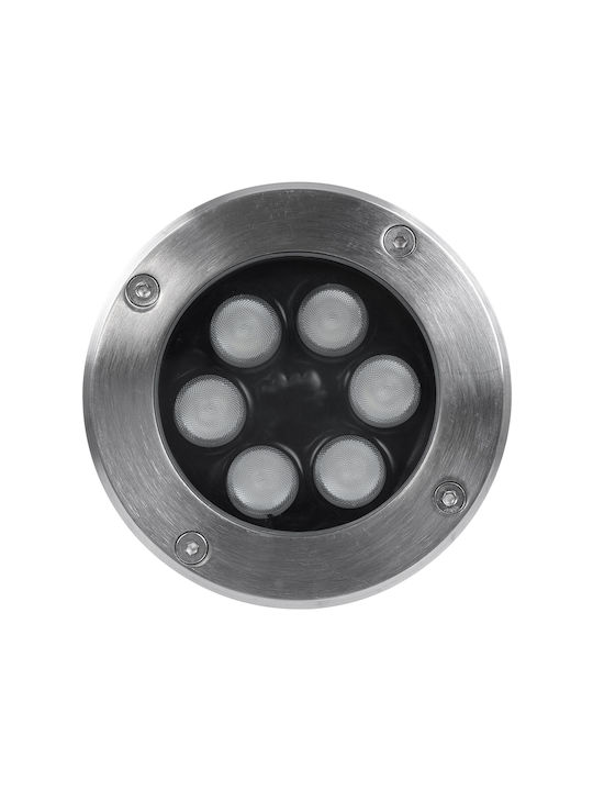 GloboStar Ground-Tina Spot Outdoor Floor Lamp LED 9W RGBW IP65 Silver