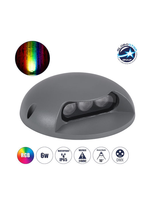 GloboStar Stepluna Außenstehlampe LED Wall Washer 6W RGB IP65 Grau
