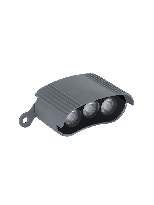 GloboStar Treelightzina Außenstehlampe LED Wall Washer 3W mit Natürliches Weiß Licht IP65 Graue