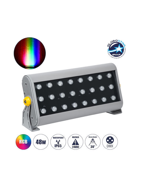 GloboStar Flood-Hena Außenstehlampe LED Wall Washer 48W RGB IP65 Silber
