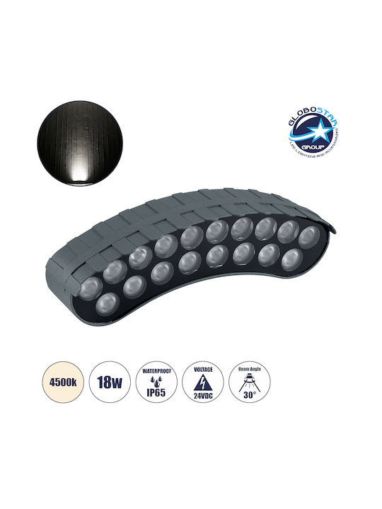 GloboStar Treelightkina Εξωτερικό Φωτιστικό LED Wall Washer 18W με Φυσικό Λευκό Φως IP65 Γκρι