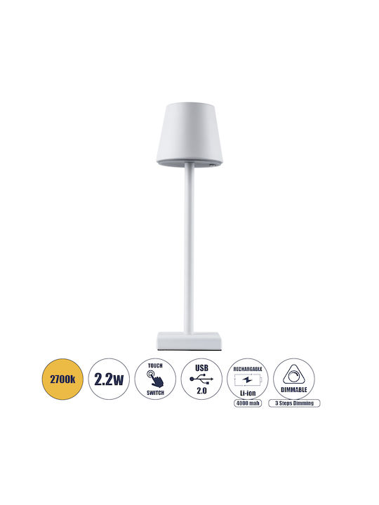 GloboStar Nega Outdoor Floor Lamp LED 2.2W with Warm White Light IP44 White