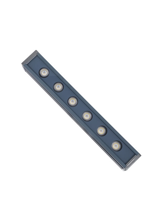 GloboStar Außenstehlampe LED Wall Washer 6W mit Kaltweißem Licht IP65 Grau