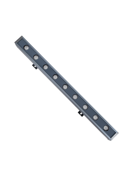GloboStar GloboStar Außenstehlampe LED Wall Washer 9W mit Blauem Licht IP65 Grau
