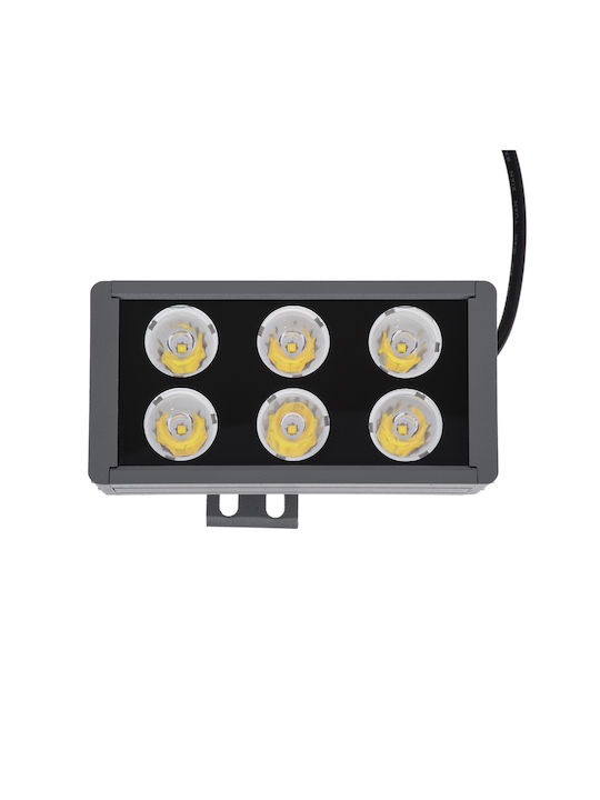 GloboStar Flood-Dany Outdoor Floor Lamp LED Wall Washer 24W with Natural White Light IP65 Gray