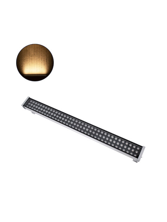 GloboStar Washergaia Außenstehlampe LED Wall Washer 216W mit Warmes Weiß Licht IP67 Silber