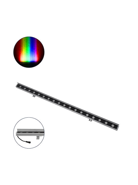 GloboStar Faia Εξωτερικό Φωτιστικό LED Wall Washer 24W RGBW IP65 Ασημί