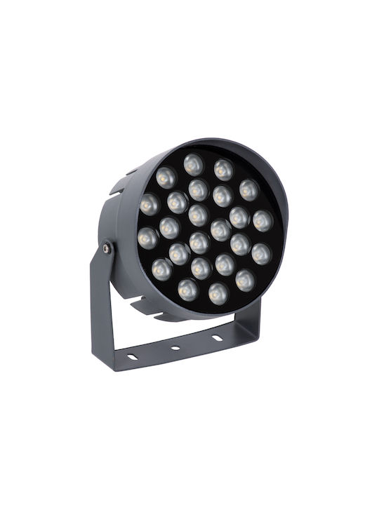GloboStar Flood-nigma Lampă De Podea Pentru Exterior LED Mașină De Spălat Pe Perete 24W Cu Lumină Alb Natural IP65 Gri